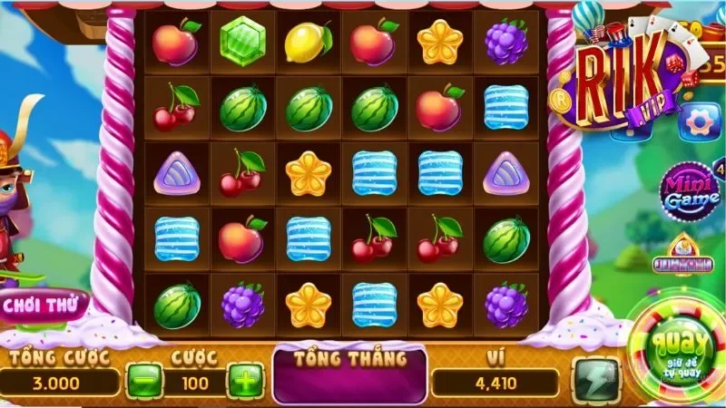 Các biểu tượng chức năng của trò chơi Candy Fruit Samurai